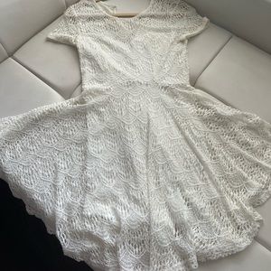 White lace skater dress